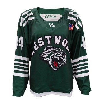 Custom Reversible White-Green Stripe Ice Hockey Jersey – Green Tiger & Clean Ice Edition
