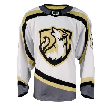 Custom V-Neck Sublimated Ice Hockey Jersey - Wolf Crest