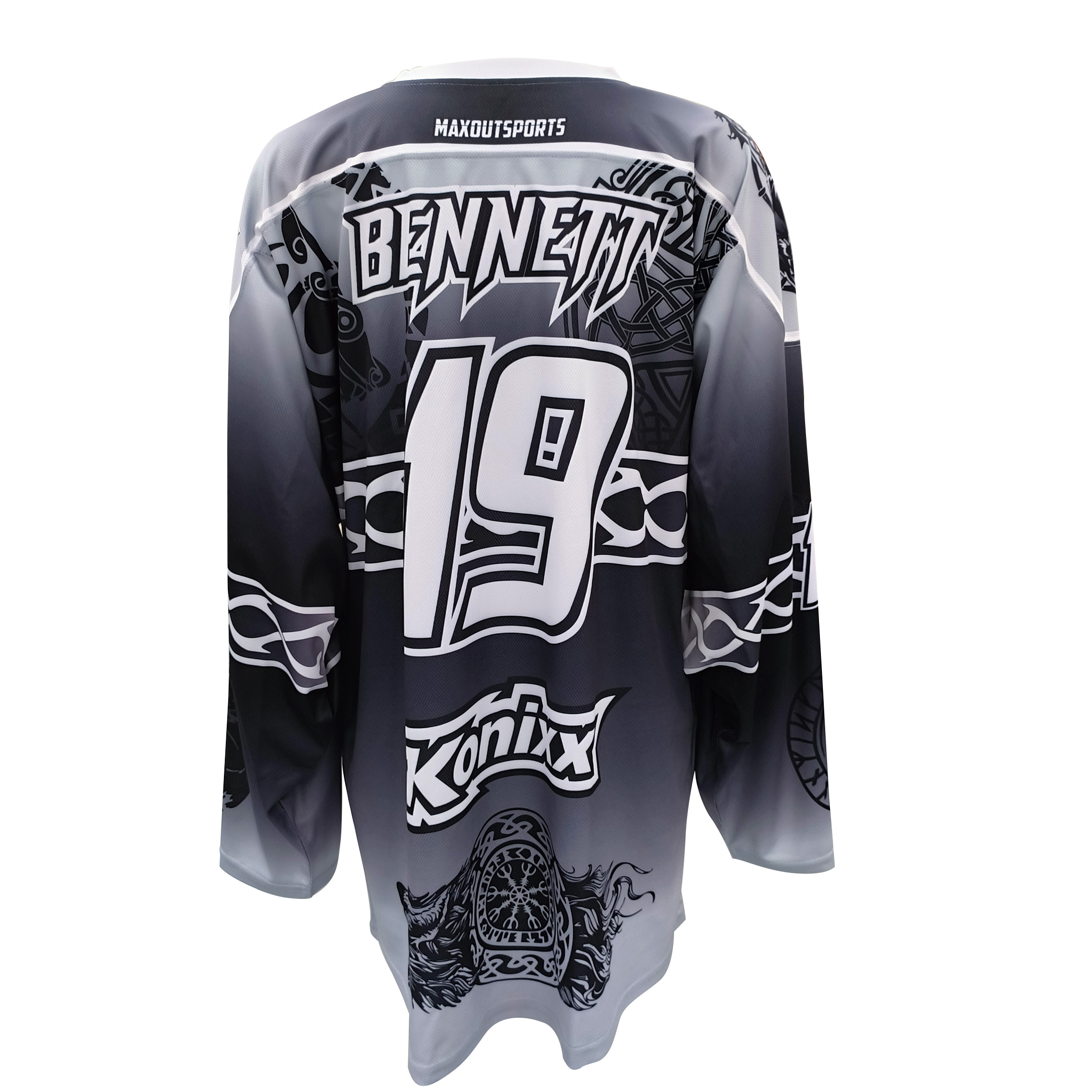 Custom Wolves Design V-Neck Full Sublimation Printing Hockey Jersey