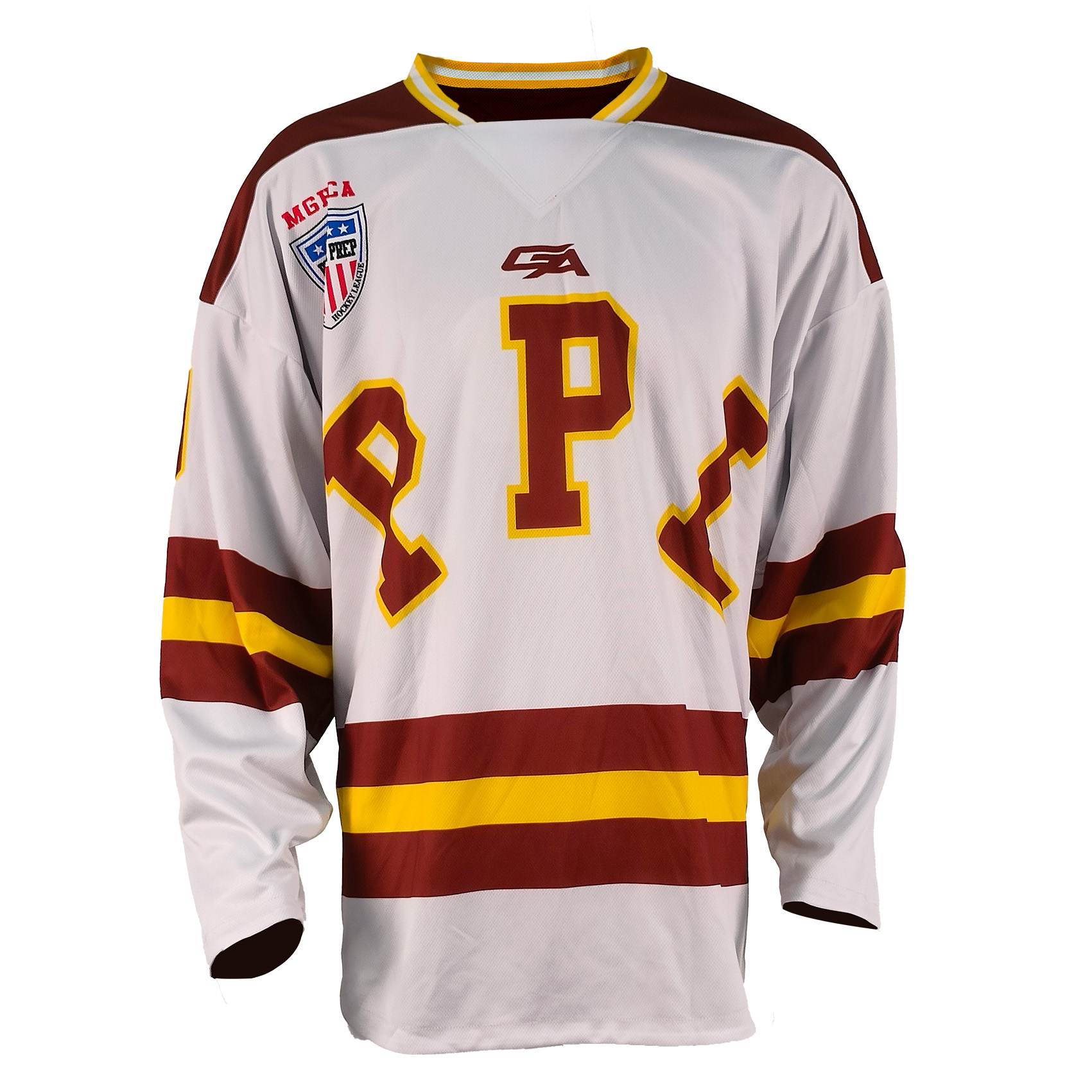 Classic Vintage Custom Burgundy and Gold Sublimated Ice Hockey Jersey