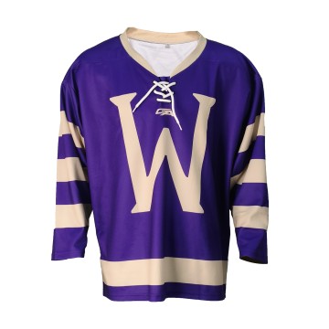 Custom Purple Lace-Up Ice Hockey Jersey-Classic Full Sublimation 100% Polyester Team Uniform