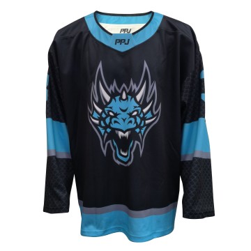Aqua Fury  Dragon Custom Sublimated Darkscale Hockey Jersey– Where Fierce Graphics Meet Elite Performance