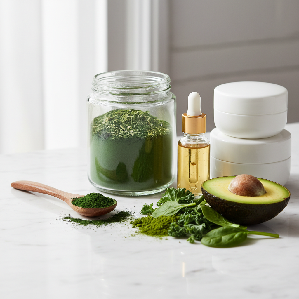 Greens Dietary Supplement For High-End Beauty And Skincare