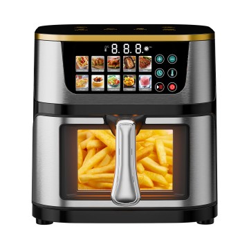 Air Fryer Oven Large Capacity 10L Digital Touch Smart Air Fryer With Glass Window for Home Kitchen