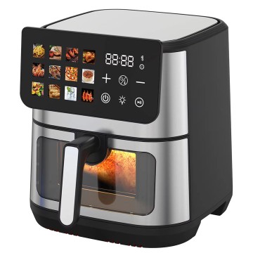 2026 New 8.5L Stainless Steel Smart Air Fryer – Digital Oven with Big Color Panel Electric French Fries Cooker