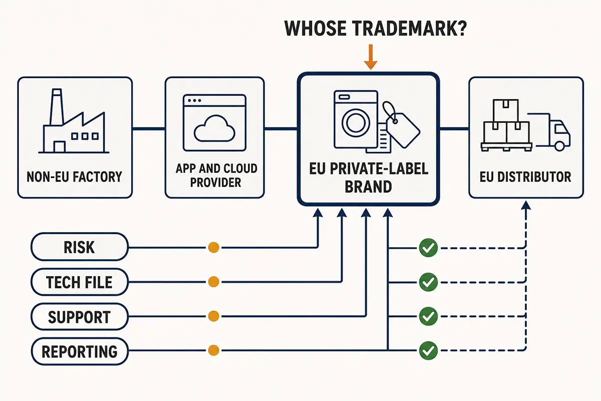 CRA responsibility map for a private-label smart kitchen appliance supply chain