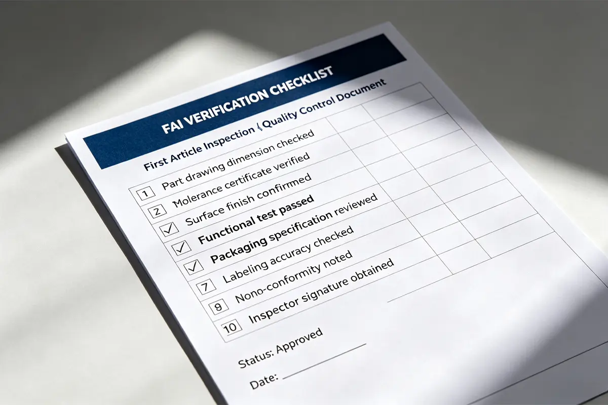 first article inspection checklist printable kitchen appliance quality control