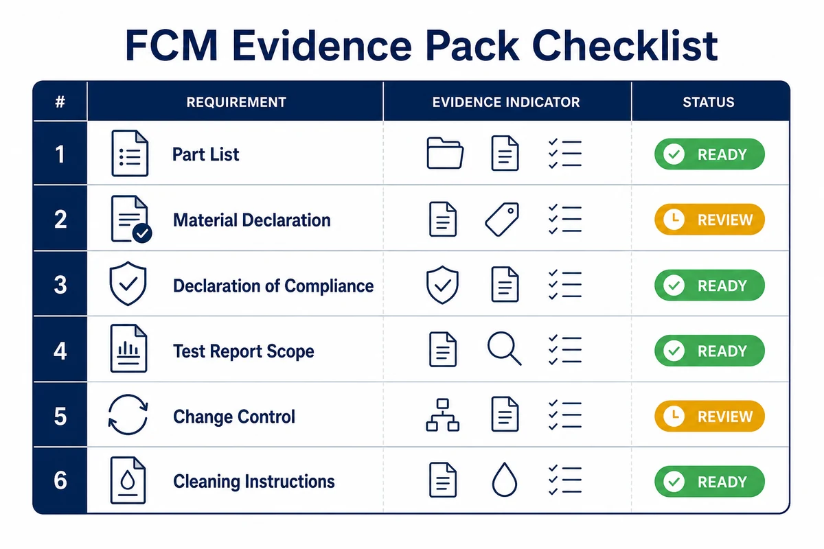 Food-contact material evidence pack checklist for appliance buyers