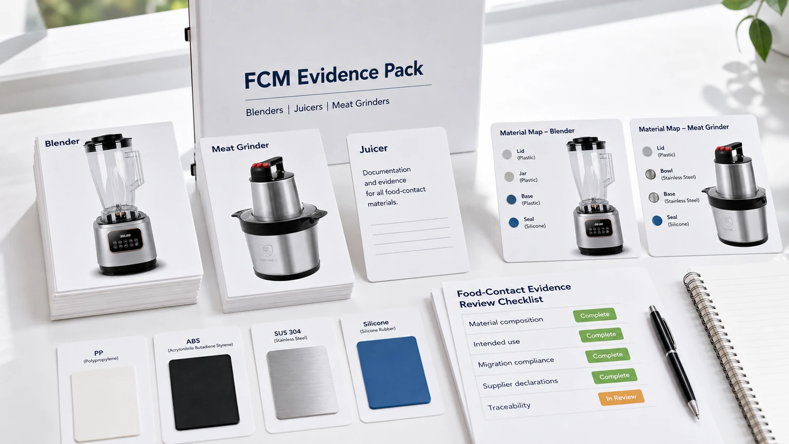 Food-Contact Material Evidence Pack for Blenders, Juicers and Meat Grinders