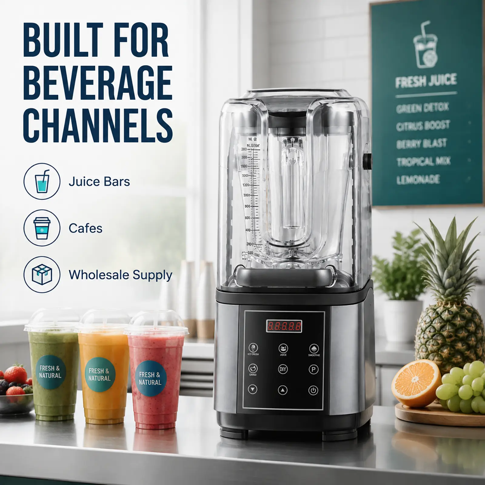 1500W 2L Commercial Blender for Smoot...
