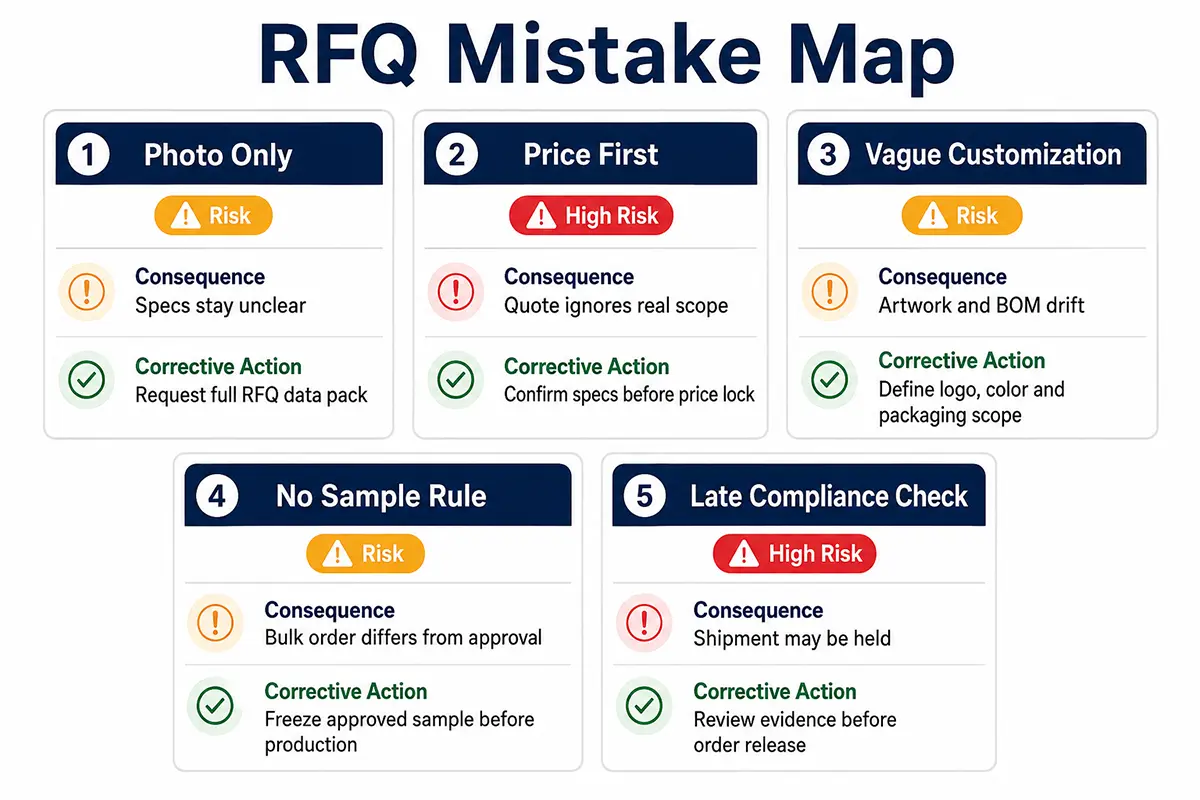 RFQ mistake map for kitchen appliance sourcing projects