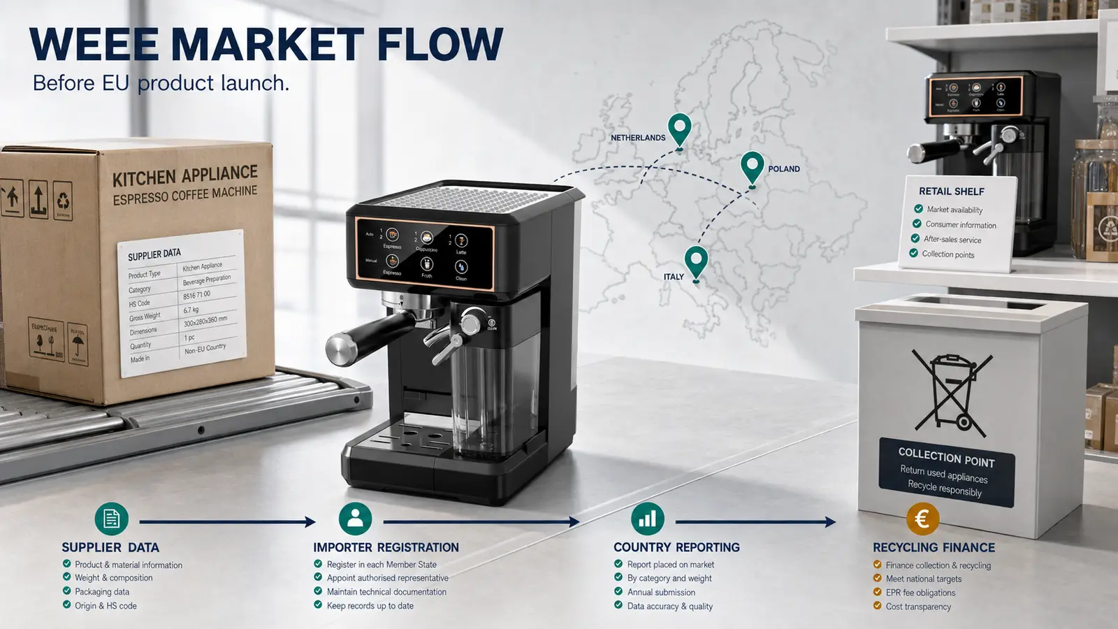 WEEE Directive for Kitchen Appliances: Importer Responsibilities and Recycling Fees