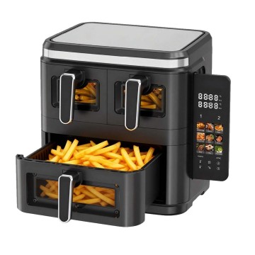 ZHAF-3688APR 17L Dual Basket Air Fryer with 9L Bottom Drawer, 3000W