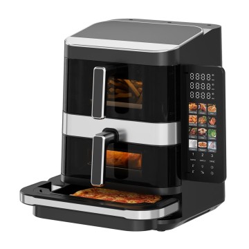ZHAF-1688AP 22L Dual Basket Air Fryer with Bottom Pizza Oven, 2800W