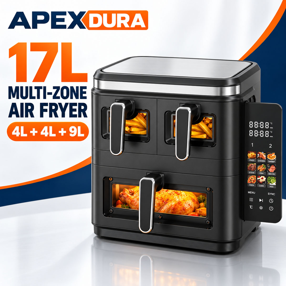 ZHAF-3688APR 17L Dual Basket Air Frye...