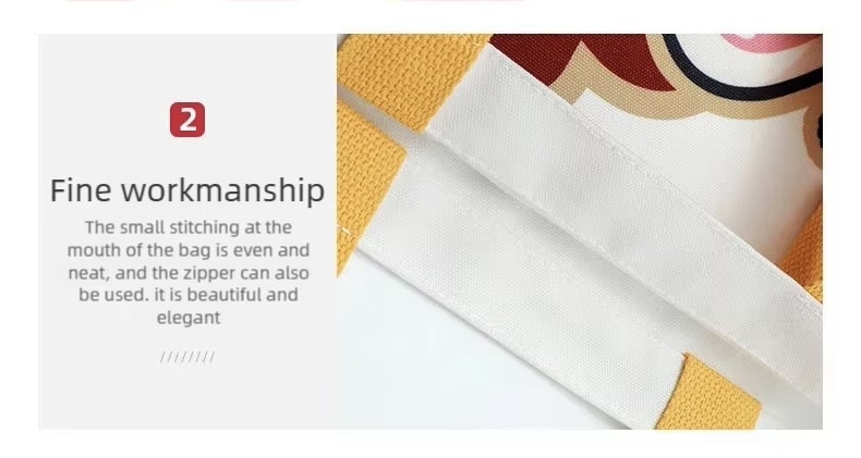 12oz Thick Reusable Blank Multi-purpose Canvas Shopping Grocery Travel Clothing Storage Bag detail (3)