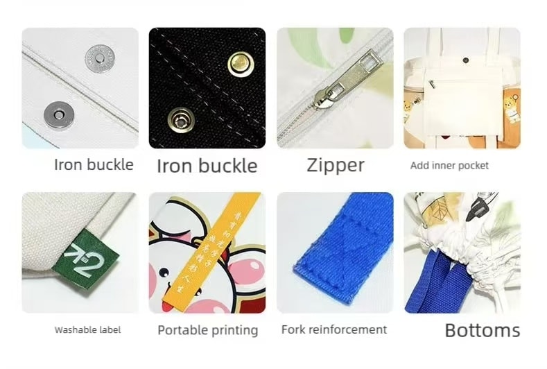 12oz Thick Reusable Blank Multi-purpose Canvas Shopping Grocery Travel Clothing Storage Bag detail (5)