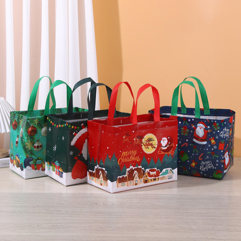 Customized Easter Cheap Eco Friendly Christmas Apple Candy Gift Santa Non-woven Laminated Tote Bag Wholesale Recycled Handbag.jpg