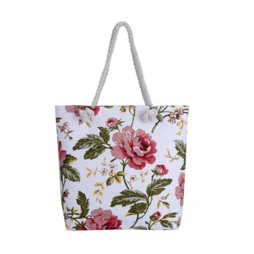 Internet Celebrity Korean Style Canvas Bag Zipper Closure Embroidered Fabric