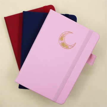 A6 Faux Leather Simple Lined Notebook with A Ti...