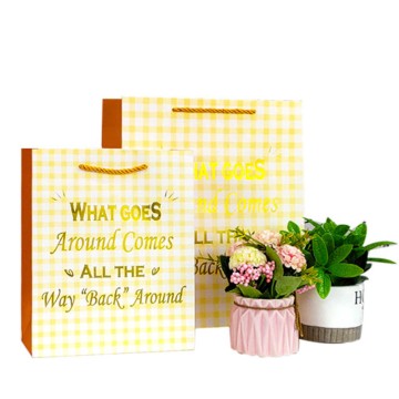 Gilding Process Laminated Packaging Paper Gift Bag Custom