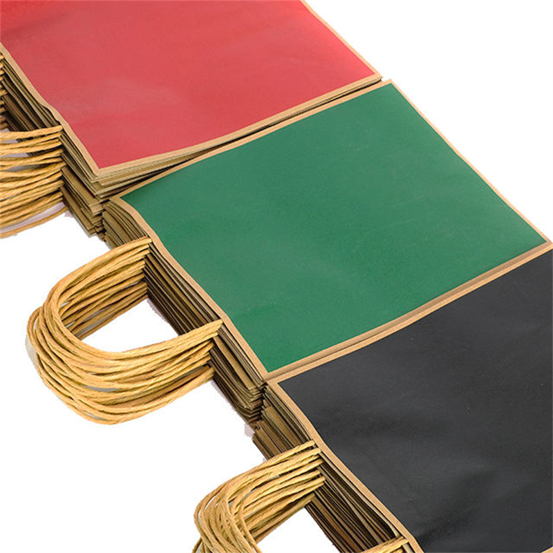 کیسه های بازیافتی کاغذ بسته بندی سفارشی رنگی Kraft با فروش داغ