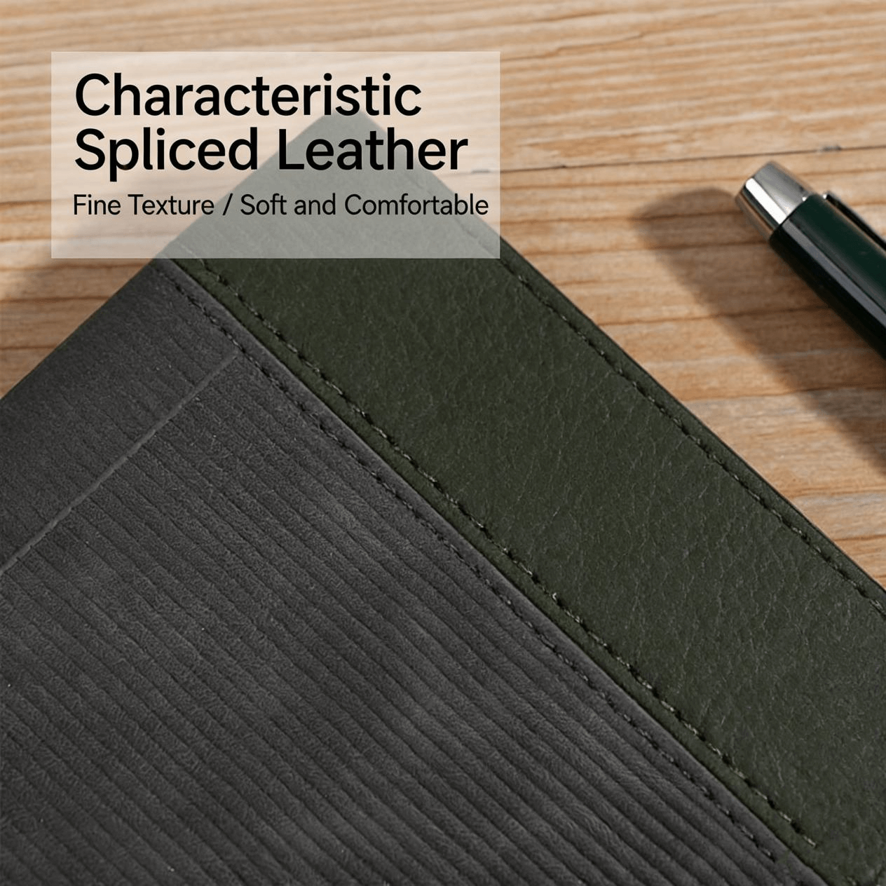 01 Simple and stylish soft leather notebook logo can be printed