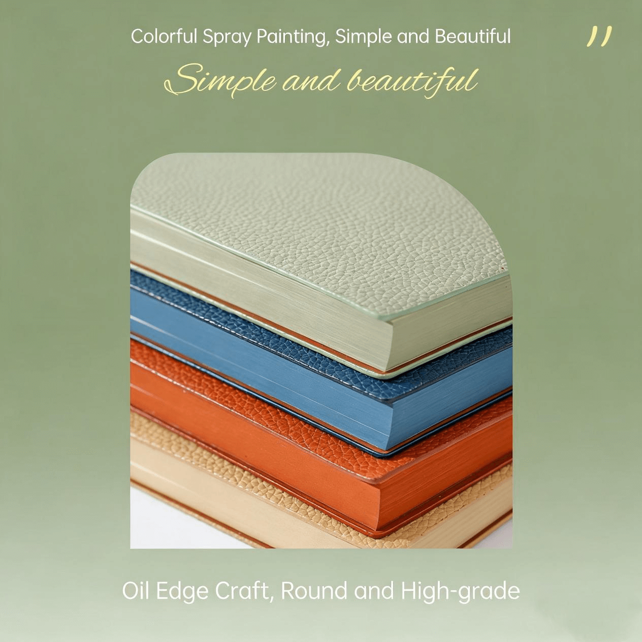02 A5 lychee-textured simple soft leather notebook