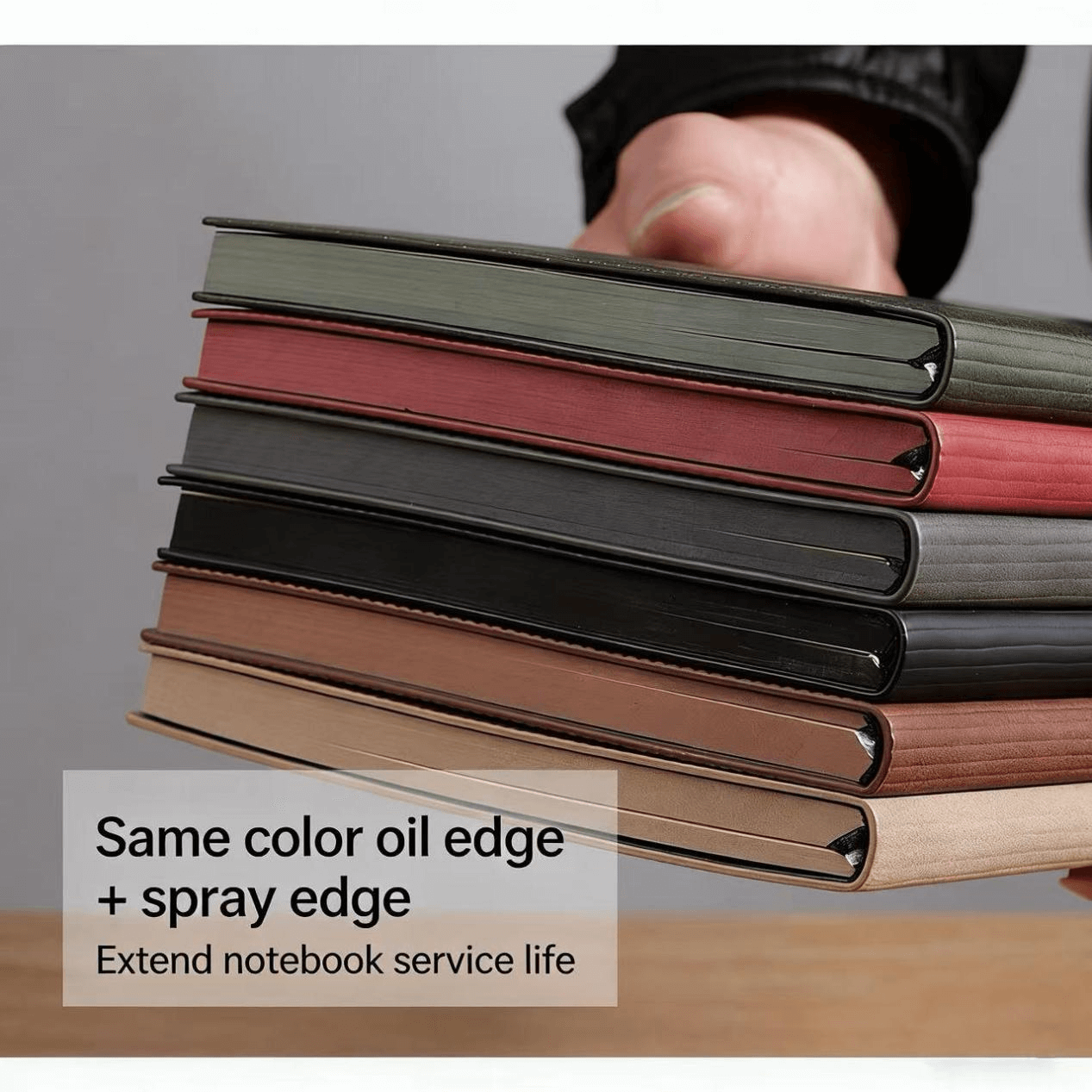 02 Simple and stylish soft leather notebook logo can be printed