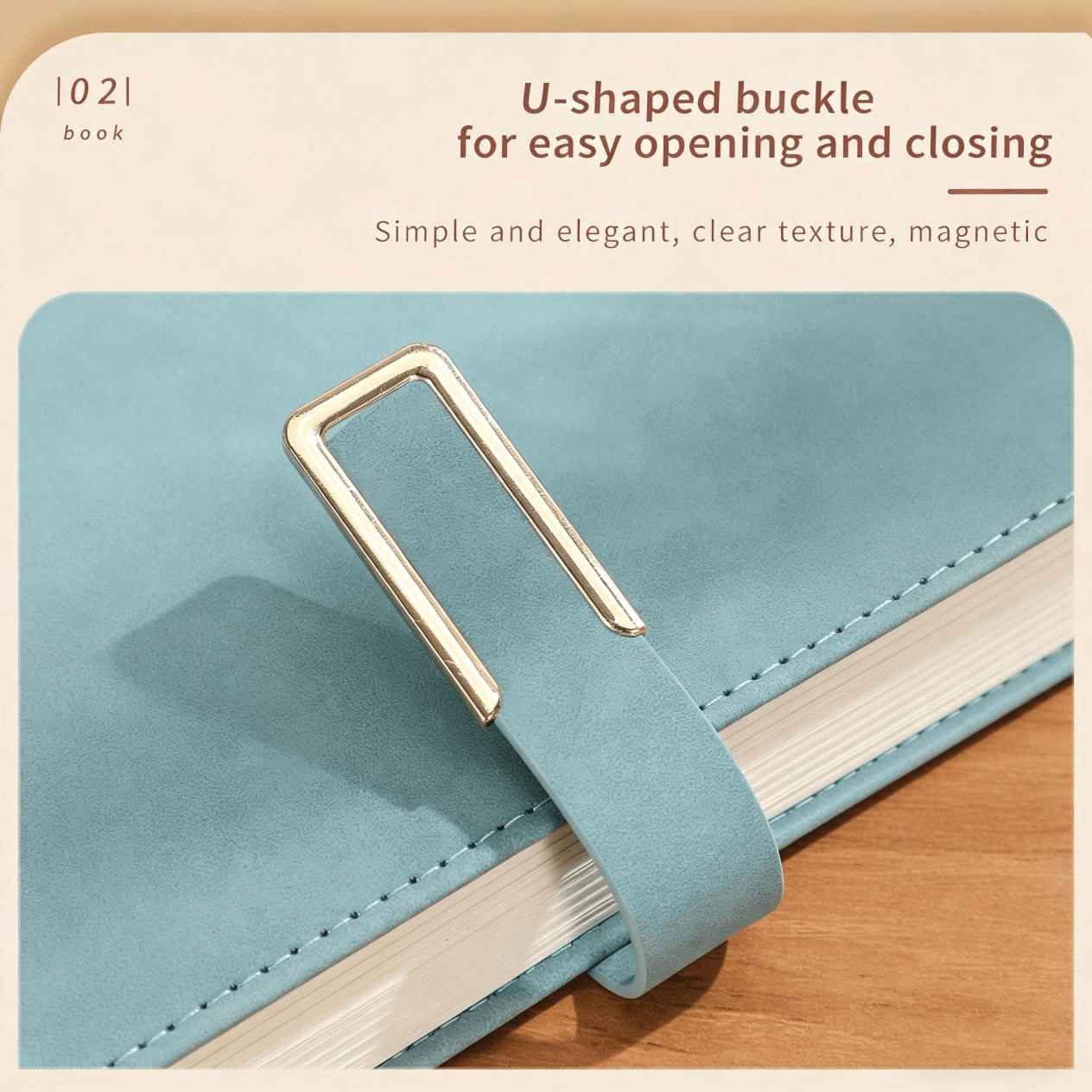 03 Customized thickened notebook with a pleasant tactile feel and a buckle closure