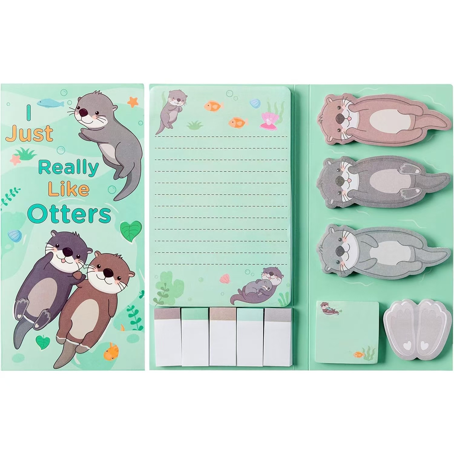 Bloco de notas adesivas personalizáveis com combinação de animais de desenho animado.jpg