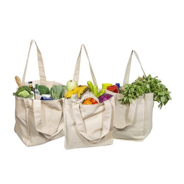 Customizable reusable canvas shopping bags