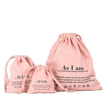 Customised Soft Washing Durable Organic Cotton Tote Draw String Shoe Bag