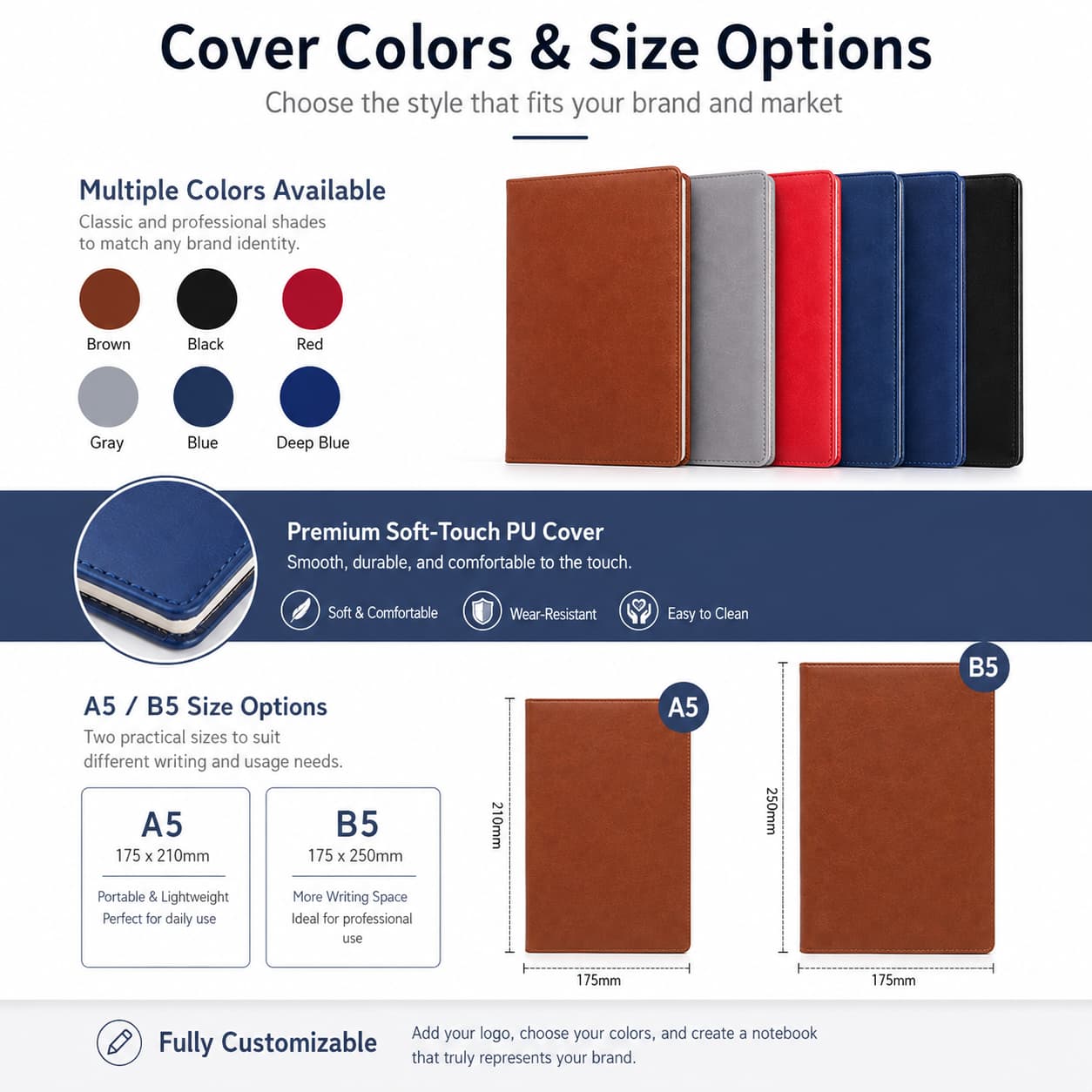Cover Colors and A5/B5 Size Options