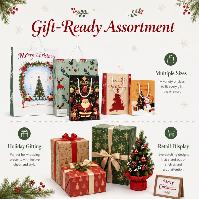 Gift-Ready Christmas Bag Assortment