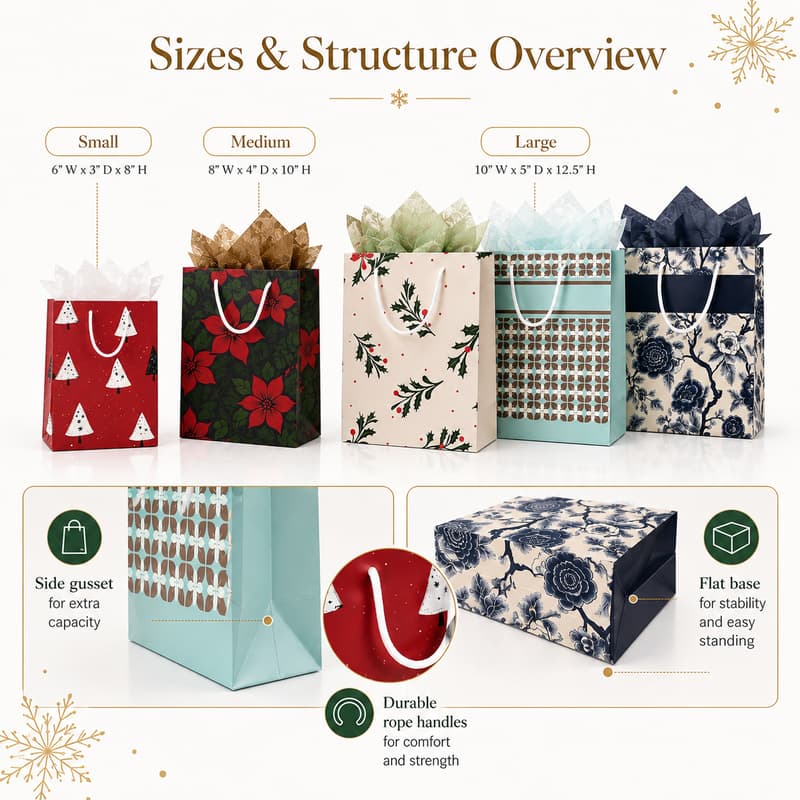 Christmas Bag Size and Structure Options