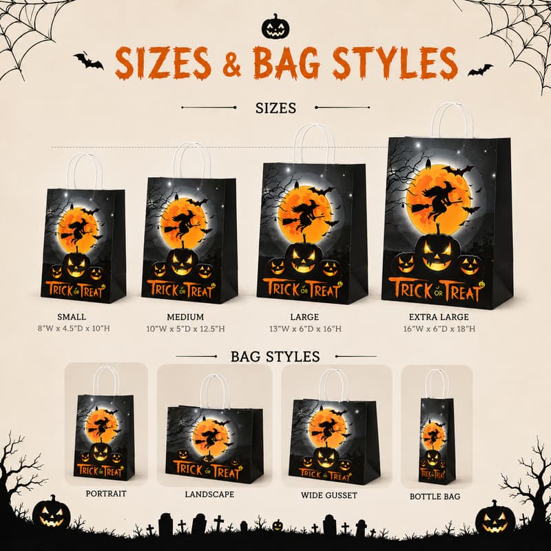 Halloween Bag Size and Style Options