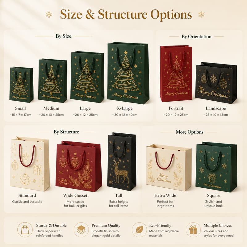 Paper Bag Size and Structure Options