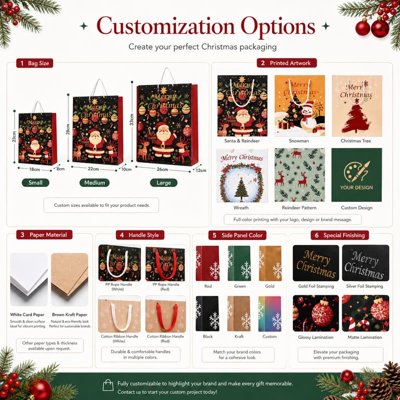 Christmas Paper Bag Customization Options