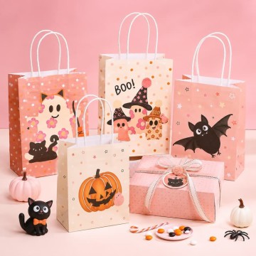 Custom Pastel Halloween Paper Gift Bags | Cute Seasonal Packaging