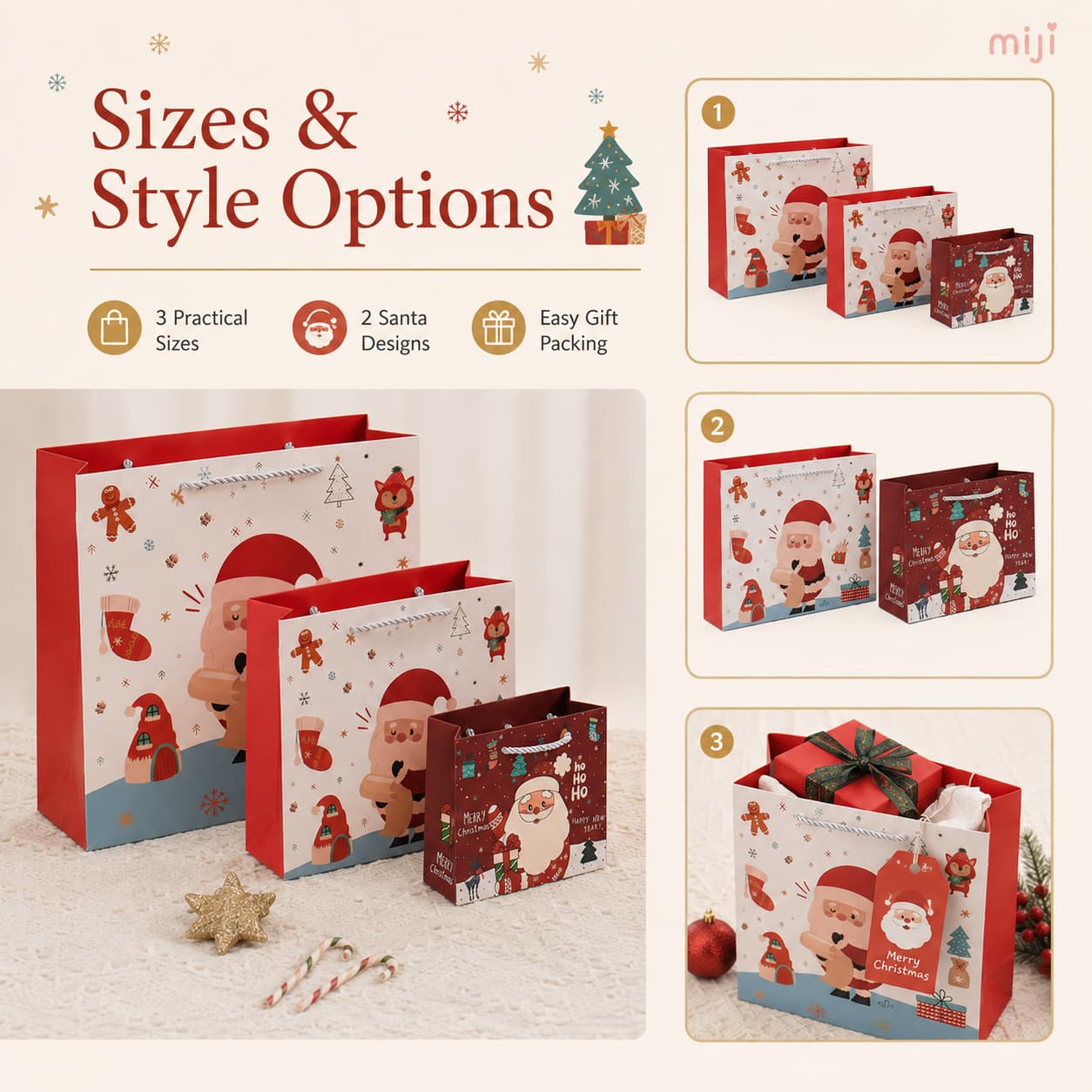 Christmas Gift Bag Sizes and Style Options