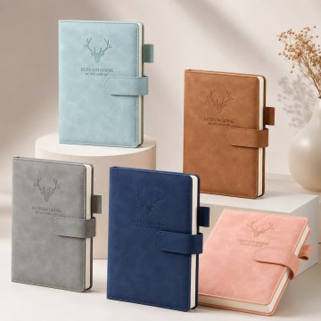 Custom A5 Soft-Touch PU Deer Embossed Buckle Notebook | 200 / 360 Pages