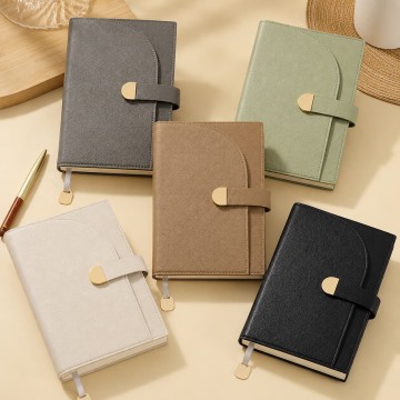Custom A5 Pebble PU Strap Closure Hardcover Notebook | 100gsm Lined Journal