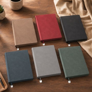 Custom A5 Soft-Touch PU Hardcover Notebook with...