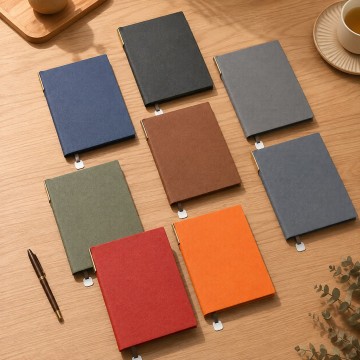 Custom A5 Side-Pen Soft-Touch PU Hardcover Note...