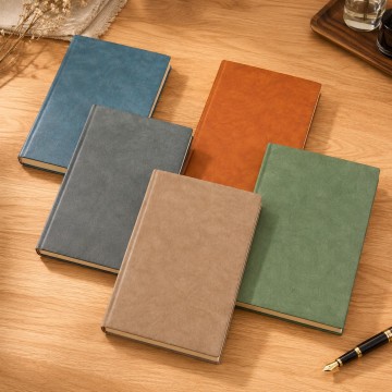 Custom A5 Vintage-Texture PU Hardcover Notebook | 100 Sheets / 200 Pages
