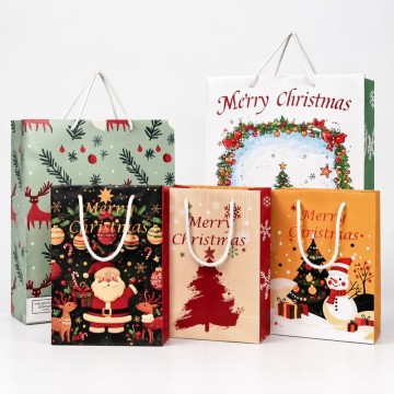 Custom Assorted Christmas Paper Gift Bags | Holiday Gift Packaging