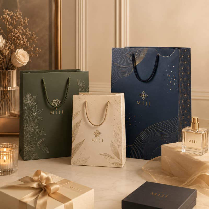 Boutique Paper Gift Bag Lifestyle Display
