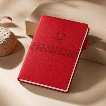 Custom A5 Chinese-Inspired Textured PU Hardcover Notebook | 80g Paper