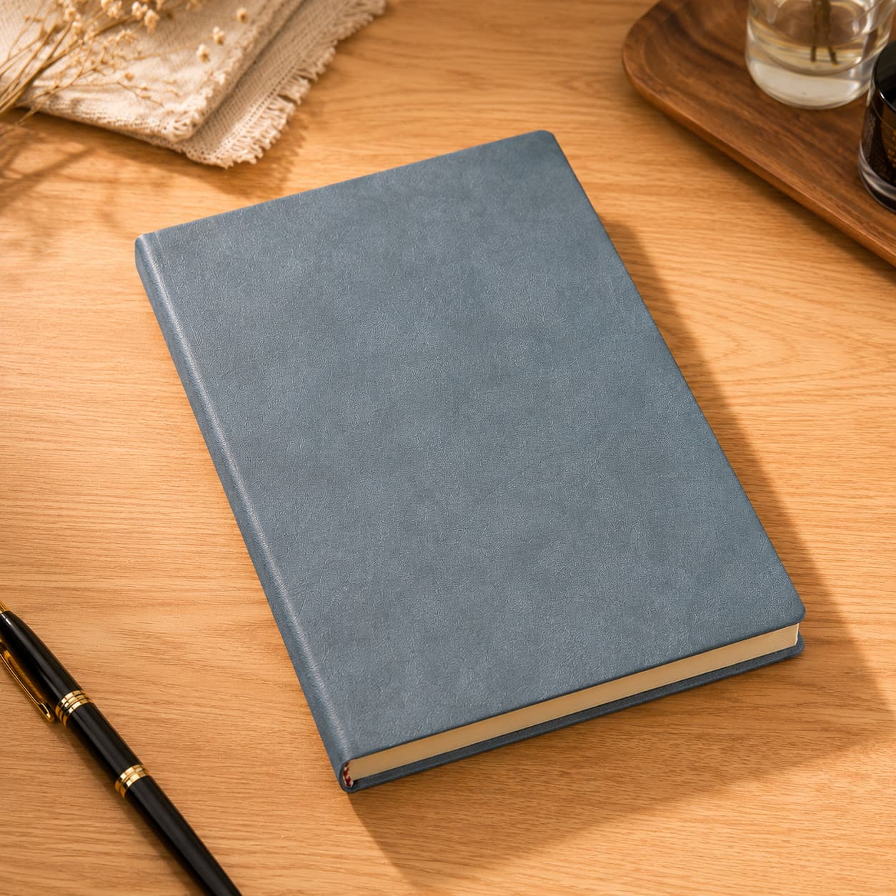 Denim Blue Vintage PU Notebook